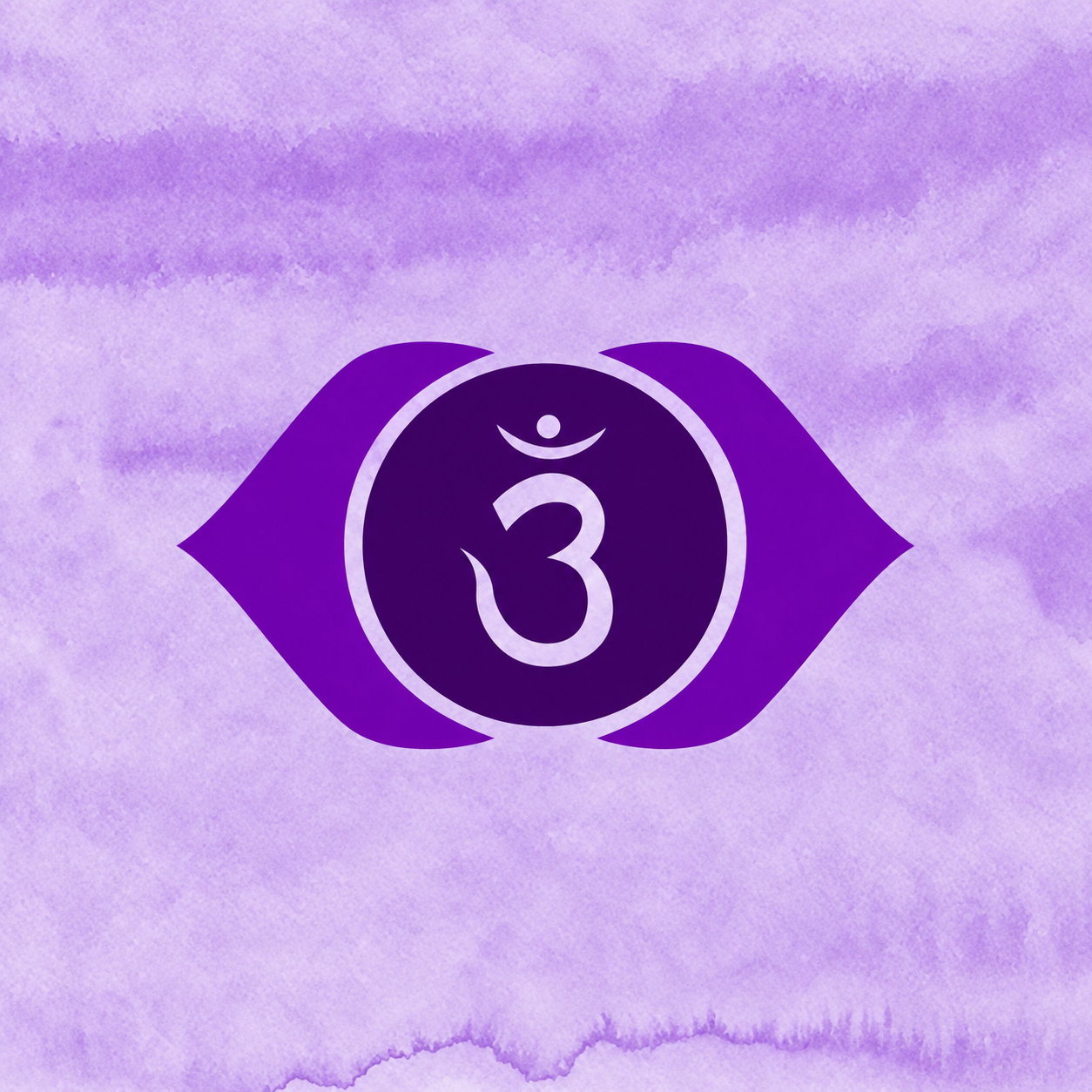 Ajna Symbol on a Lavender Watercolor Wash