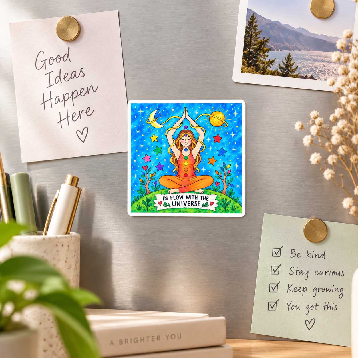 In Flow With The Universe Chakra Fridge Magnet