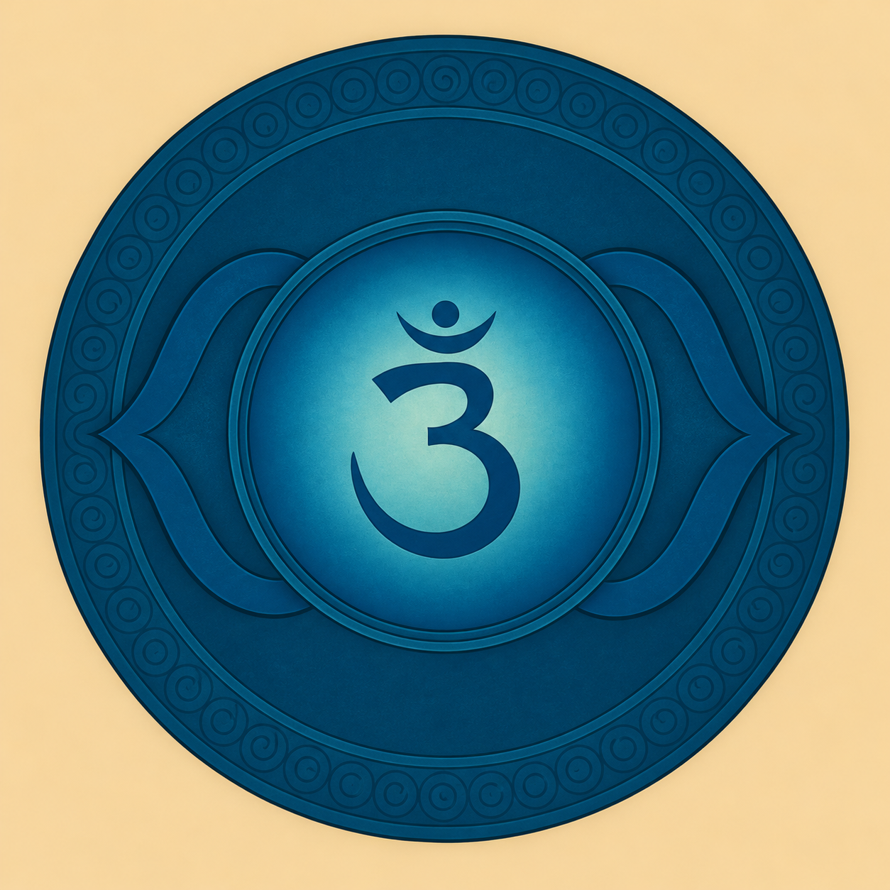 Ajna Om in a Teal Medallion