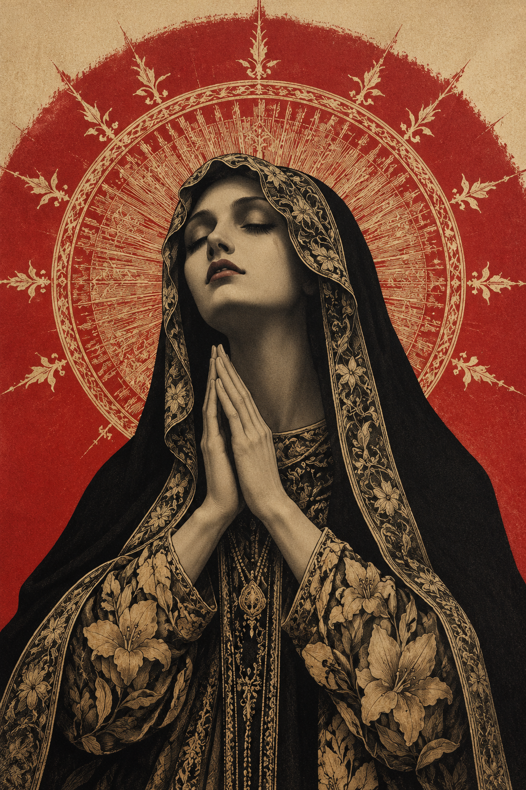 A Quiet Prayer in Crimson and Gold