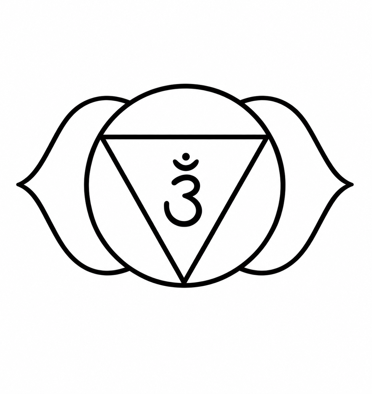 Ajna in Black Line: A Simple Lotus Drawing