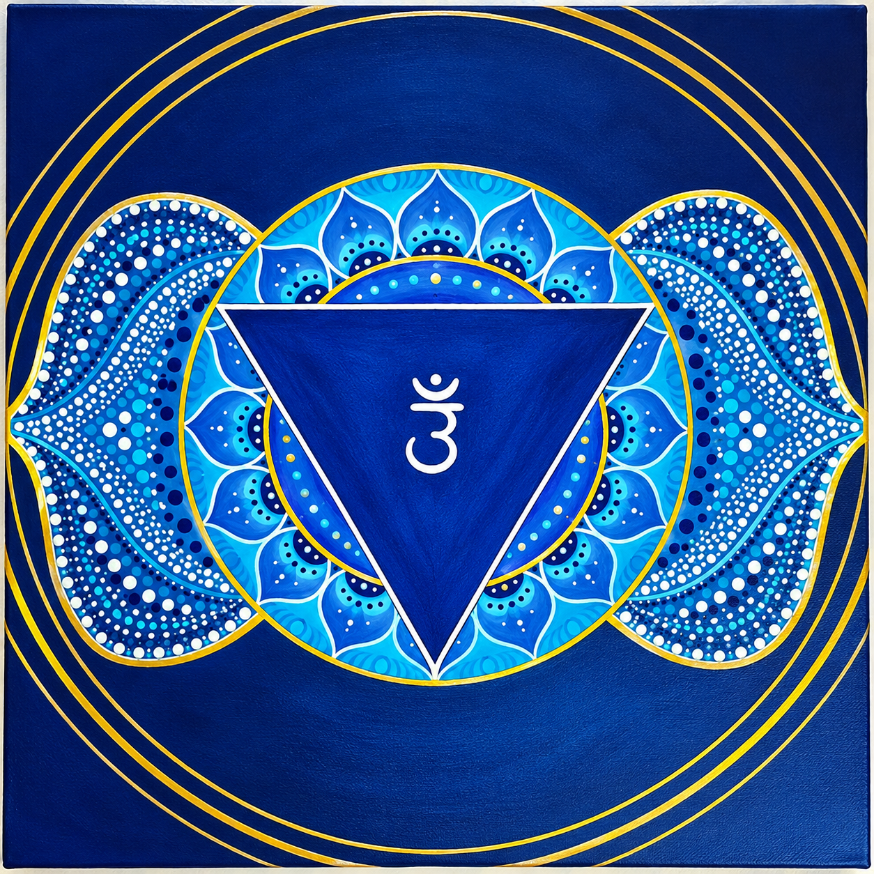 Ajna Painted with Blue Dots and Gold