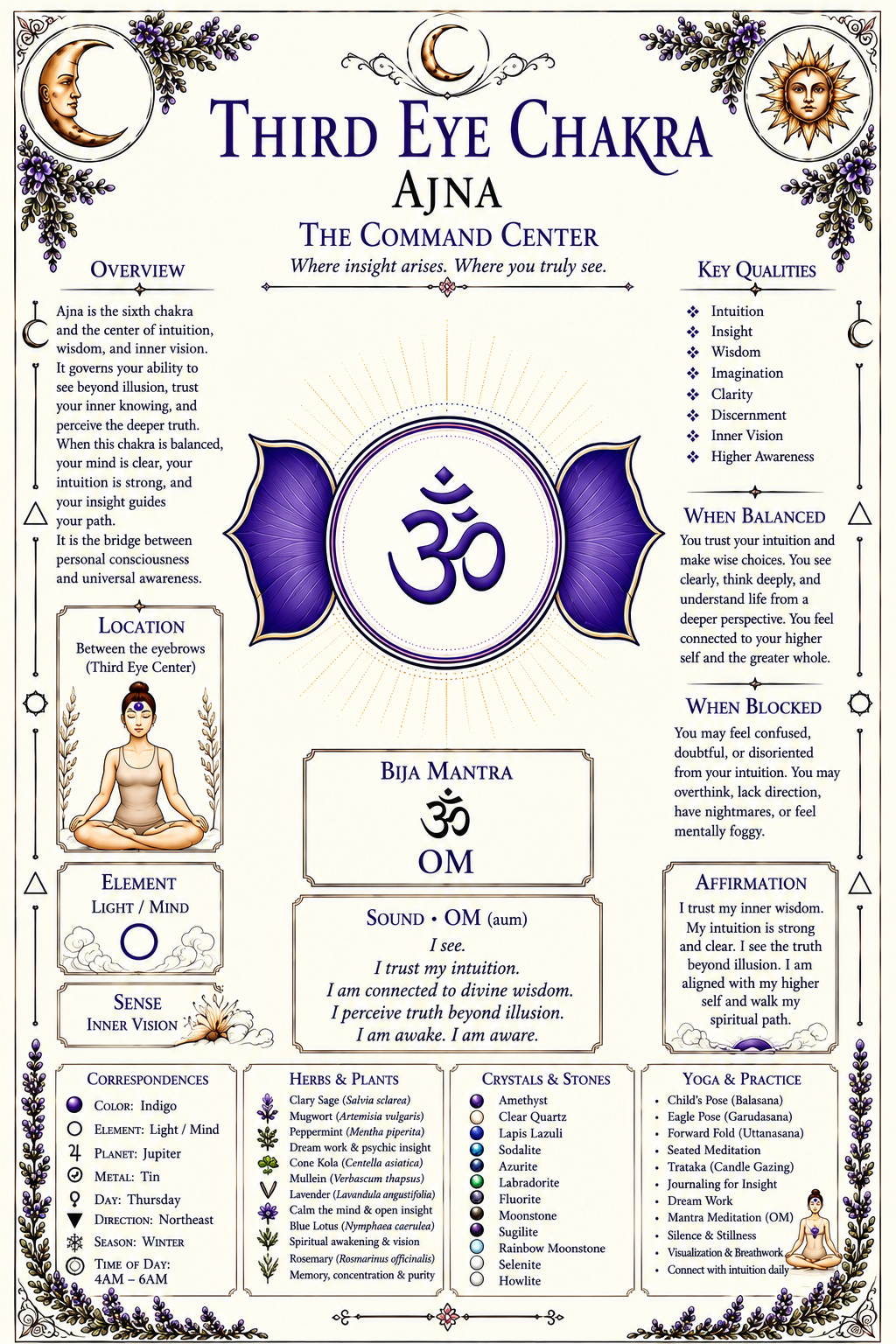 The Third Eye Chakra: A Vintage Symbolism Poster