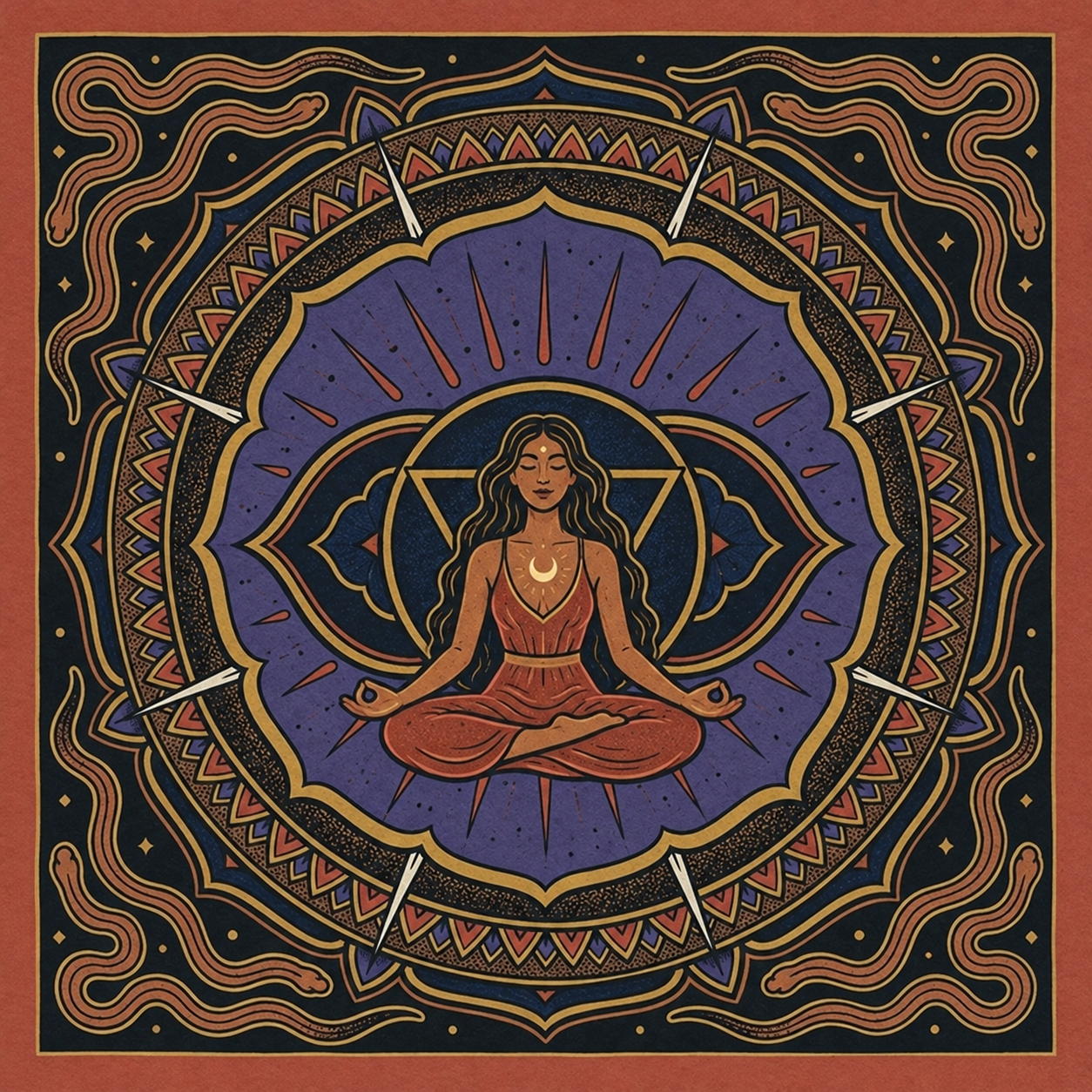 Ajna in Earth and Violet: An Ornamental Square