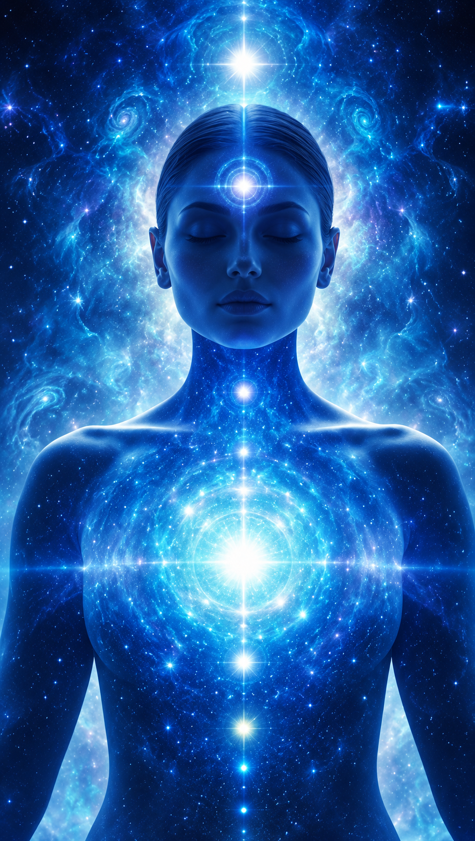 Ajna Meditation in a Sapphire Nebula