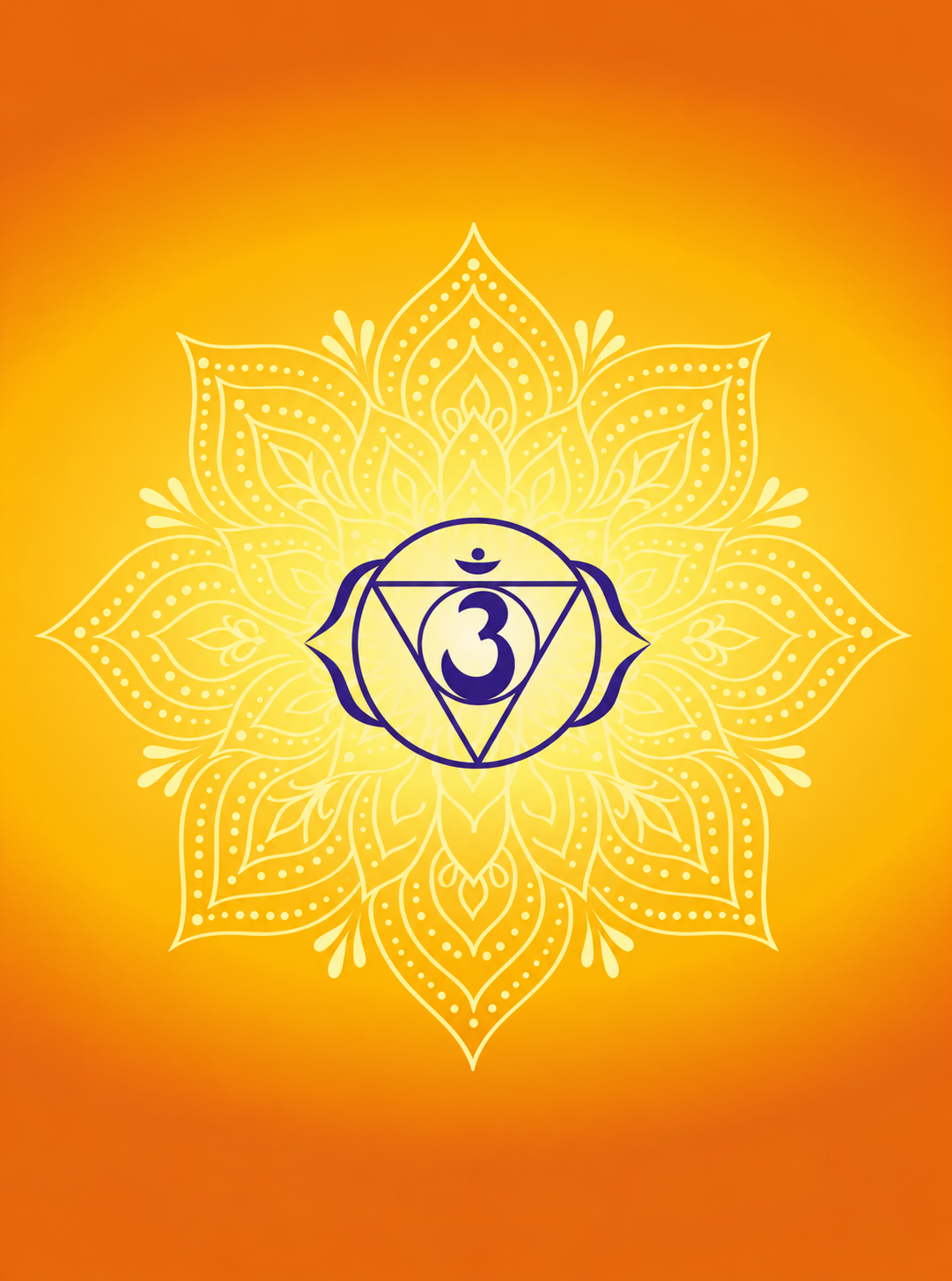 Ajna in Golden Light: A Floral Mandala