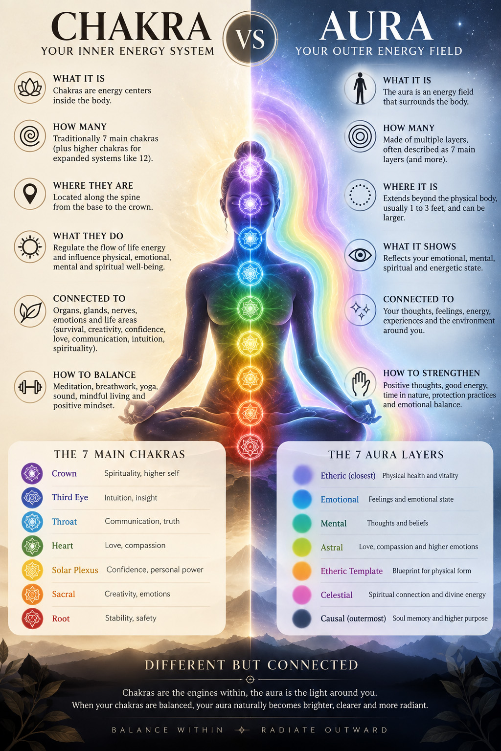 Title Chakra and Aura Explained Through Inner and Outer Energy