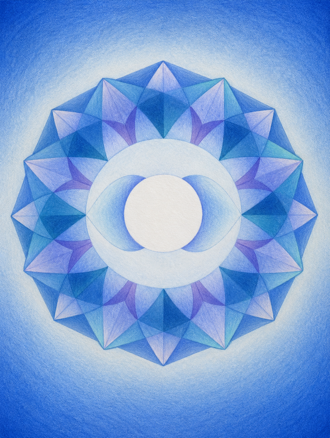 Ajna through Faceted Blue Pencil Forms