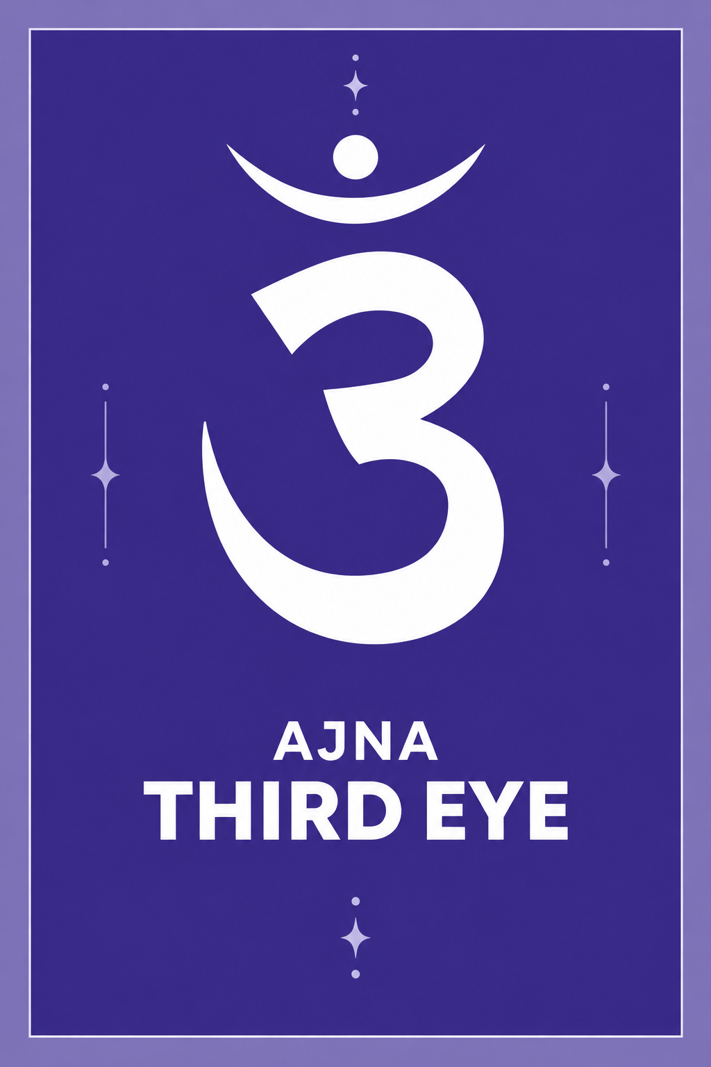 Ajna Aum: White Lettering on Royal Violet