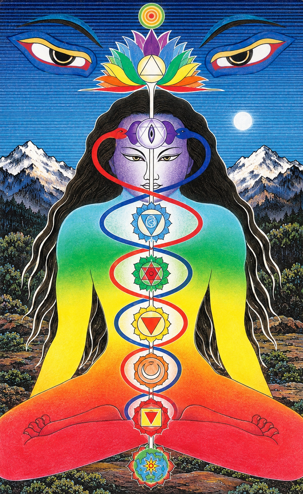 Ajna Channels Beneath Himalayan Eyes