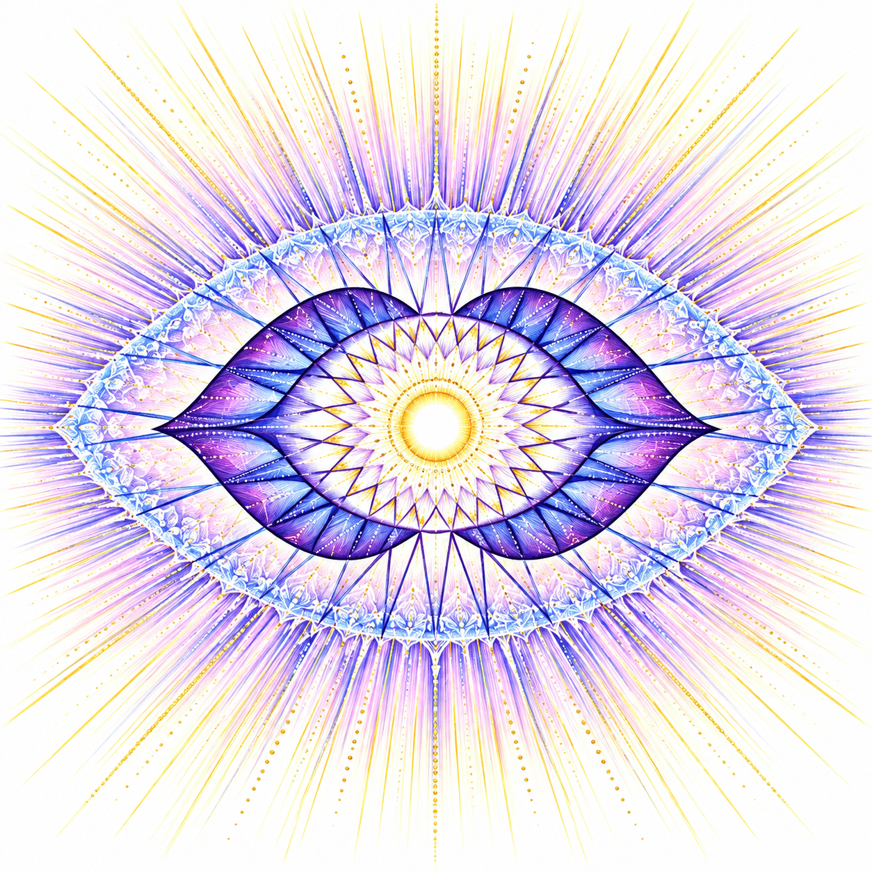 Ajna at the Center of Fine Golden Rays