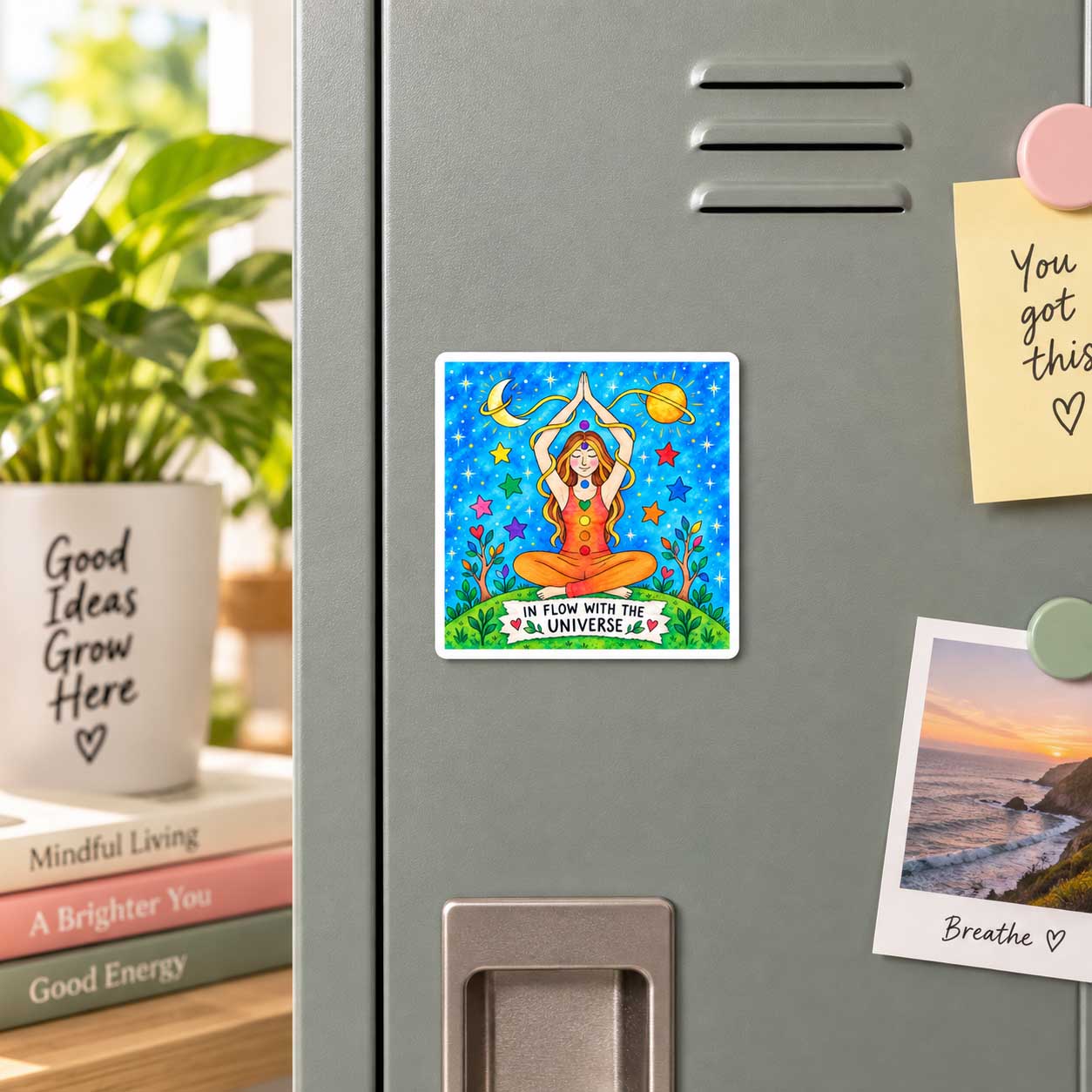 In Flow With The Universe Chakra Fridge Magnet
