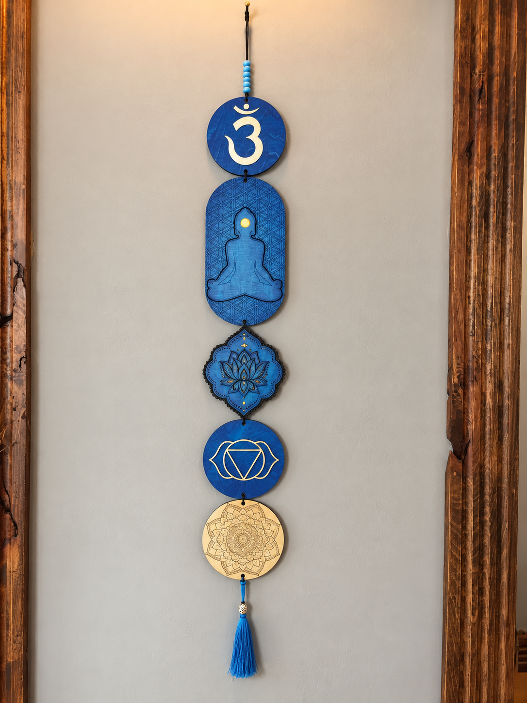 Ajna Symbols on a Blue Hanging Ornament