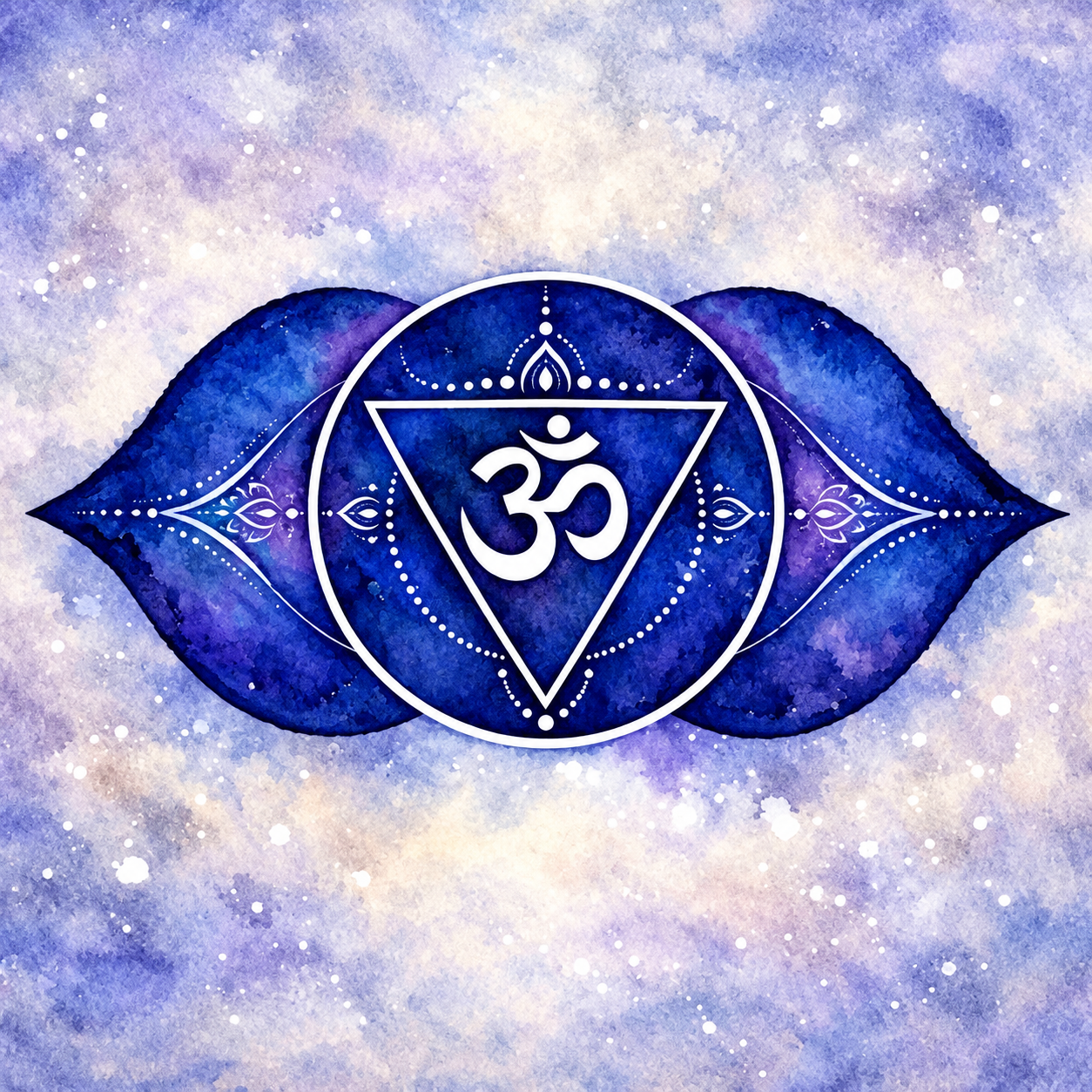 Ajna Watercolor beneath a Pale Starry Sky