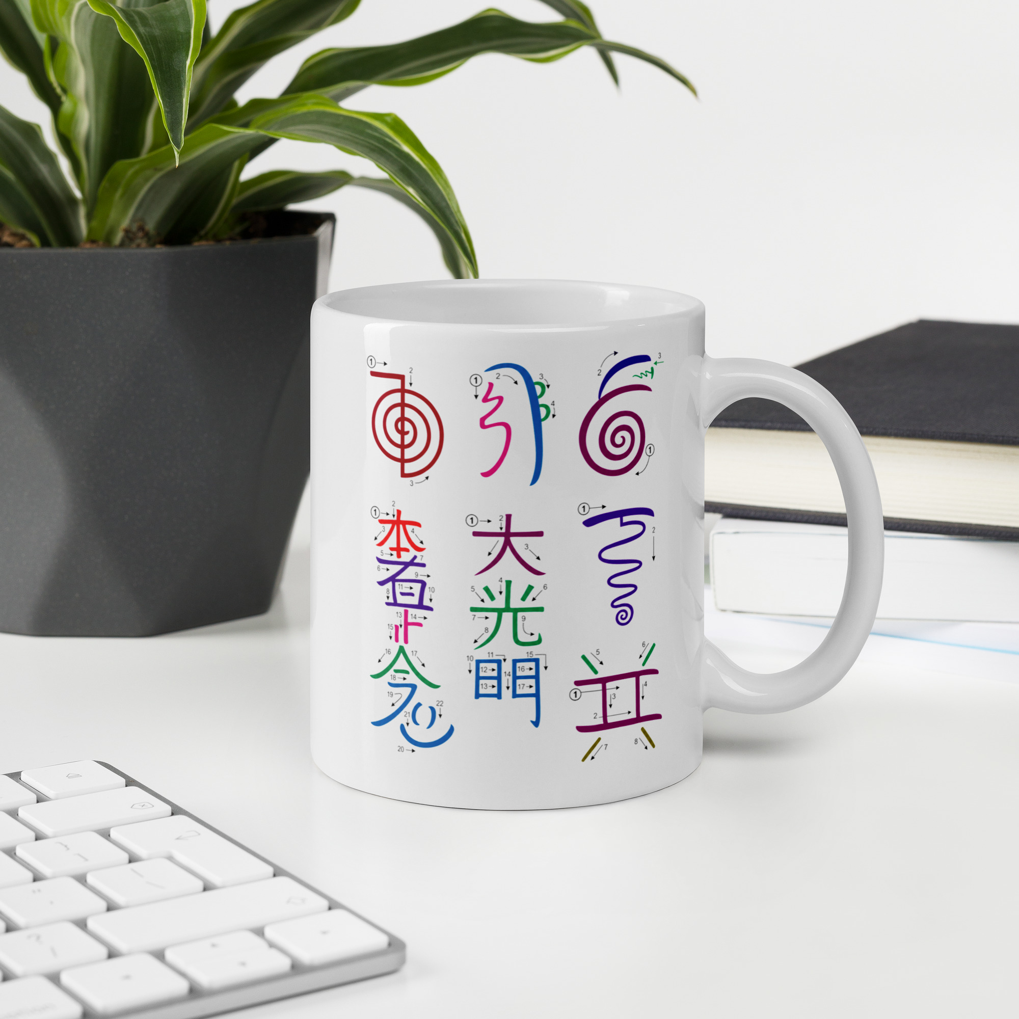 How to Draw Reiki Symbols White glossy mug