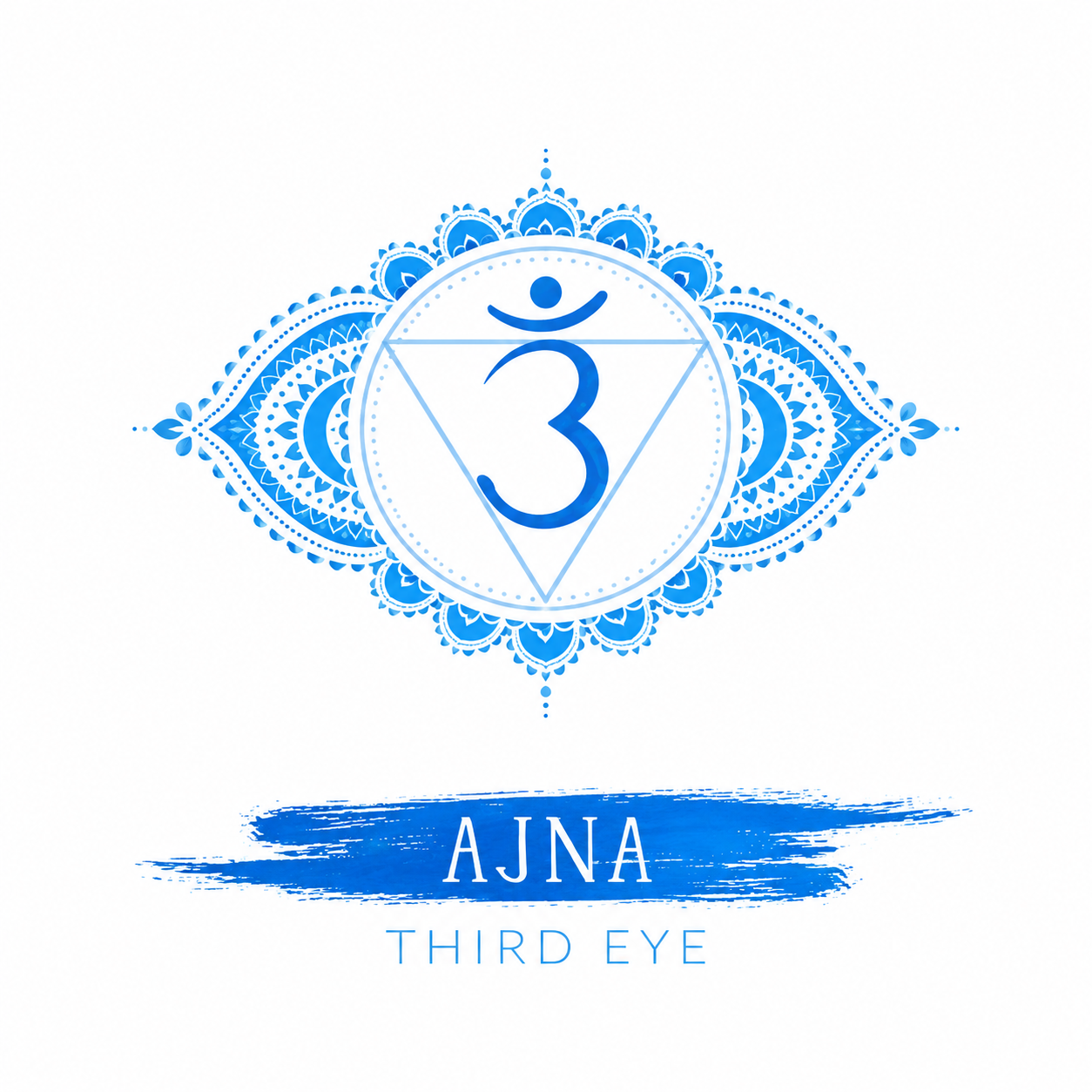 Ajna Ornament: Blue Lace and Brush Lettering