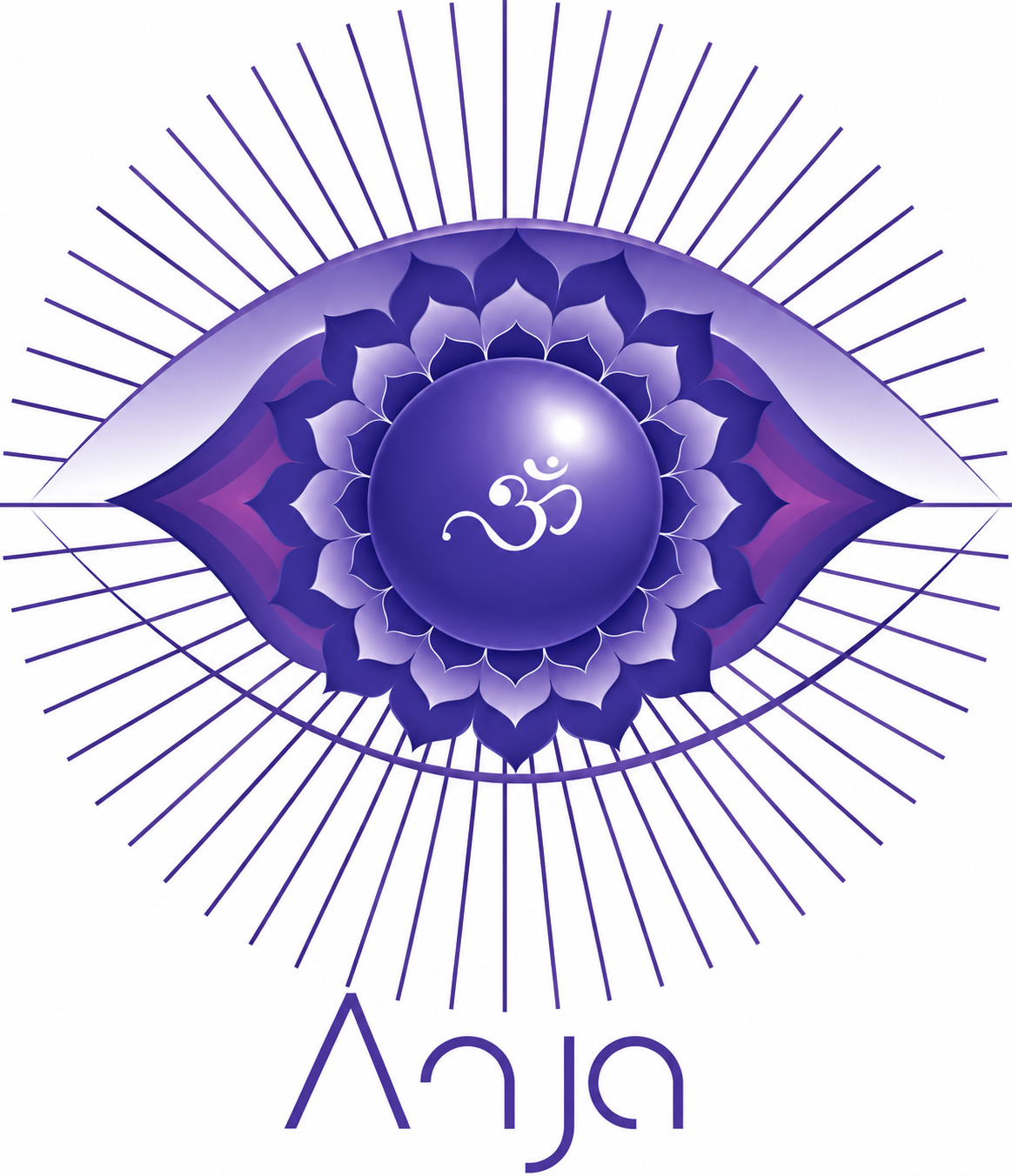 Ajna Eye with Violet Radial Lines