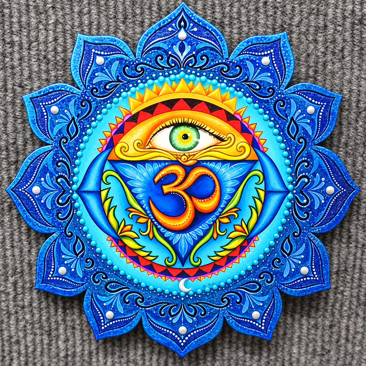 Ajna Lotus Plaque on Soft Knit Fabric