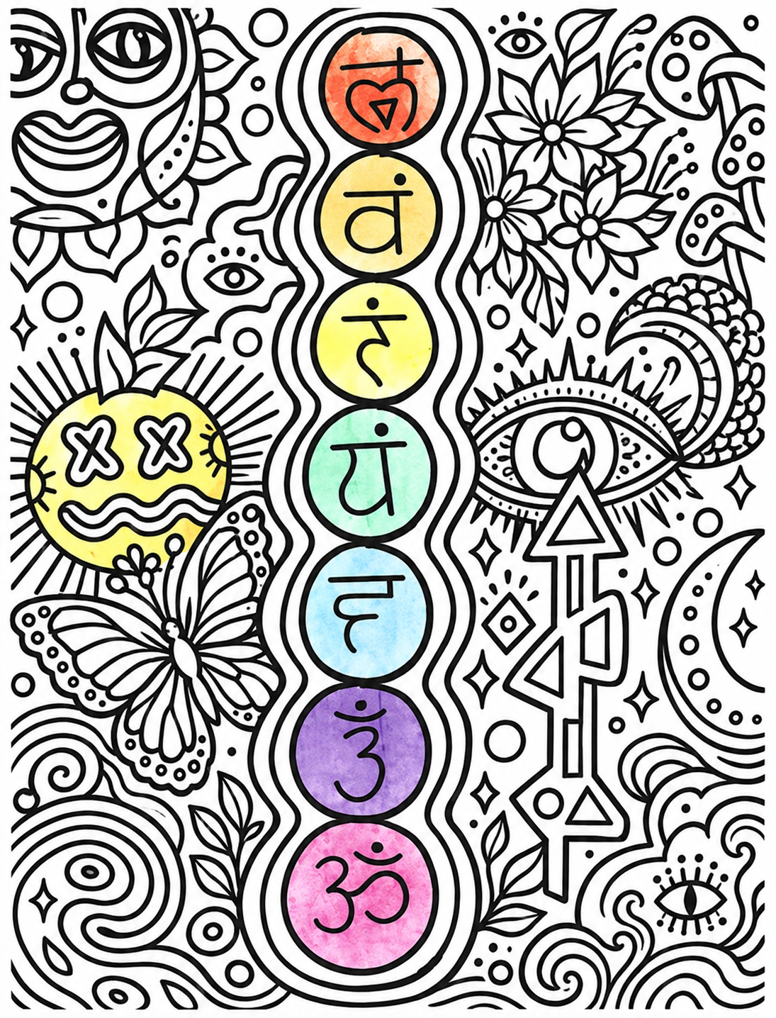 Ajna within a Playful Chakra Drawing