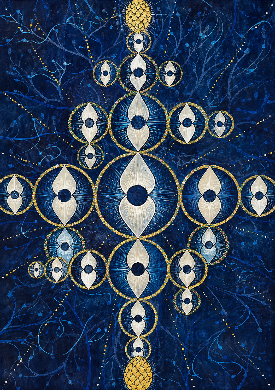 Ajna Eyes Branching through a Dark Painting