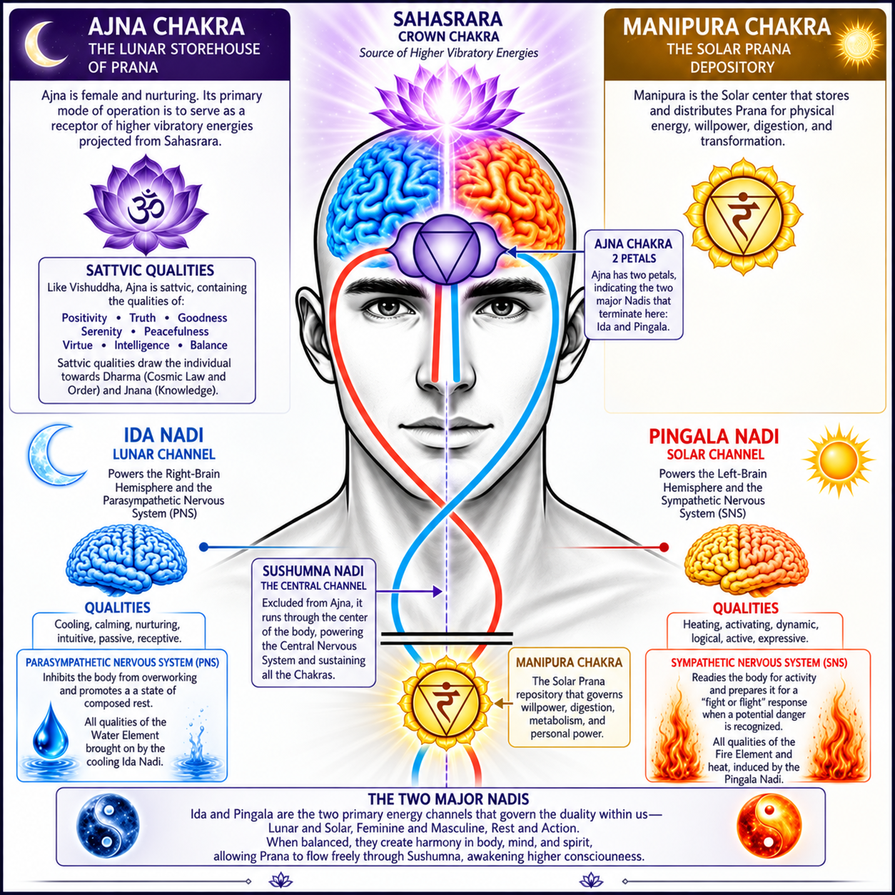 Ajna, Ida and Pingala: A Symbolic Chakra Diagram