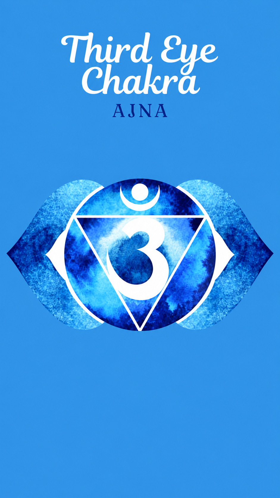 Third Eye Chakra: A Bright Blue Watercolor Emblem
