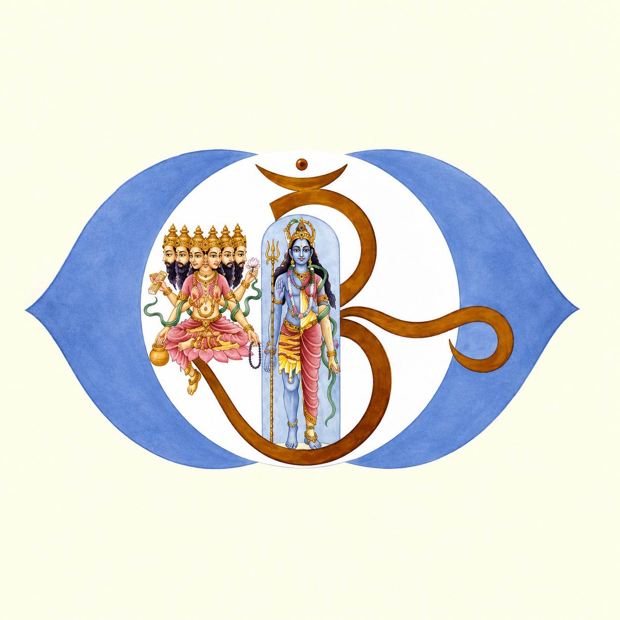 Ajna Lotus: Pale Indigo and Golden Om