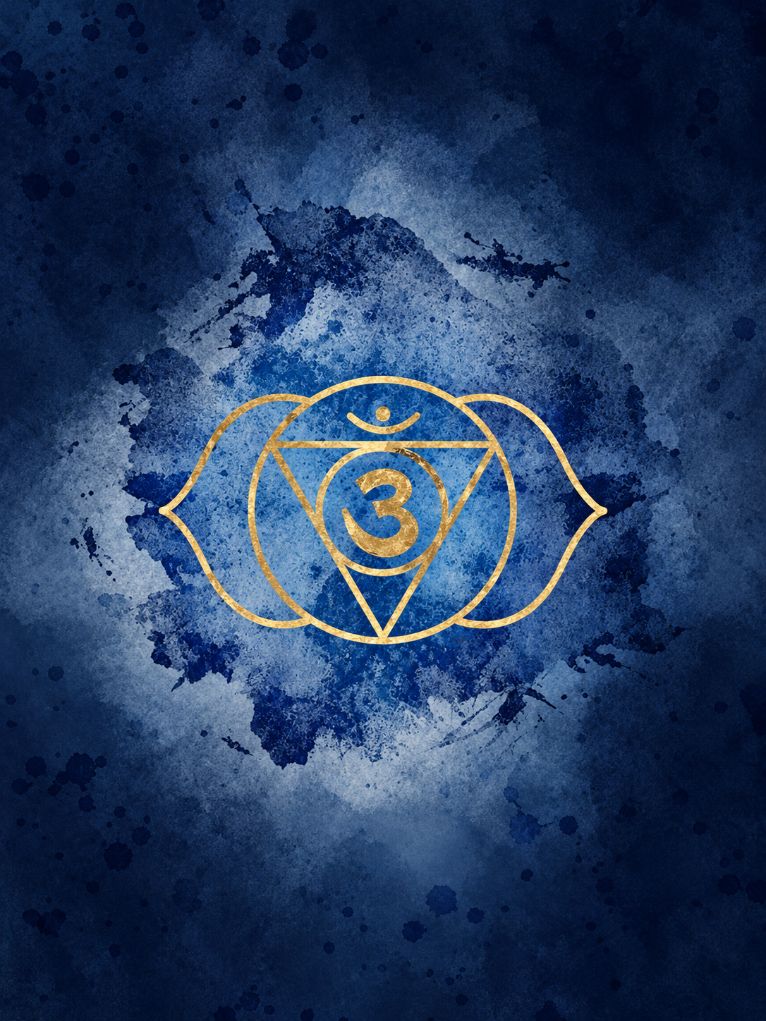 Ajna Gold Lines on a Deep Blue Wash