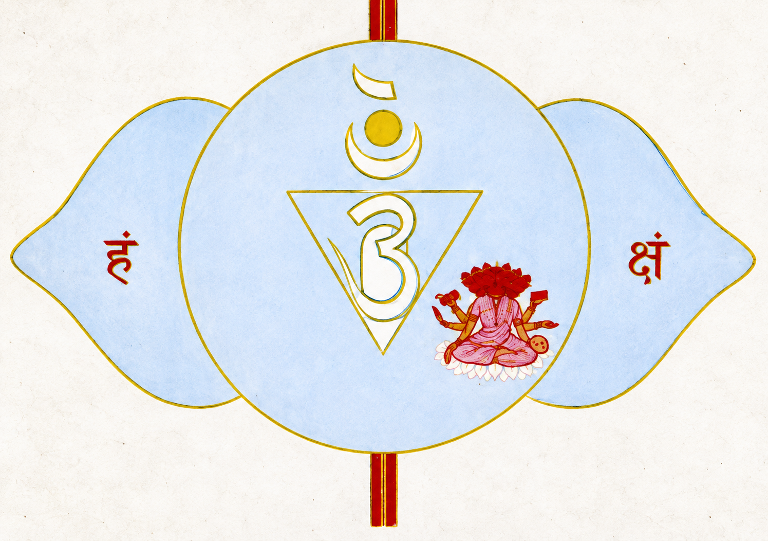 Ajna Symbol on Aged White Paper