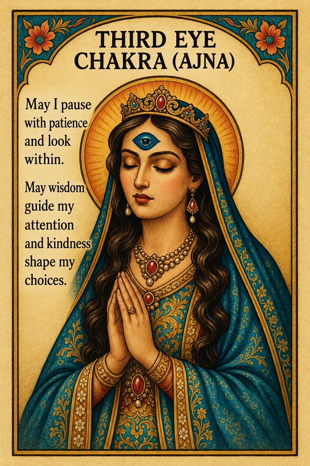 Ajna Reflection in a Golden Devotional Portrait