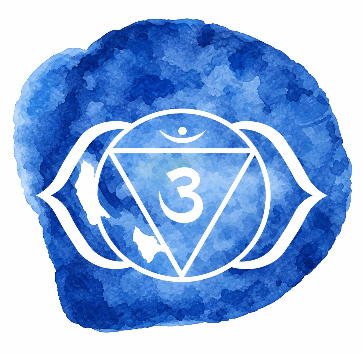 Ajna on Painted Blue: A Textured Symbol
