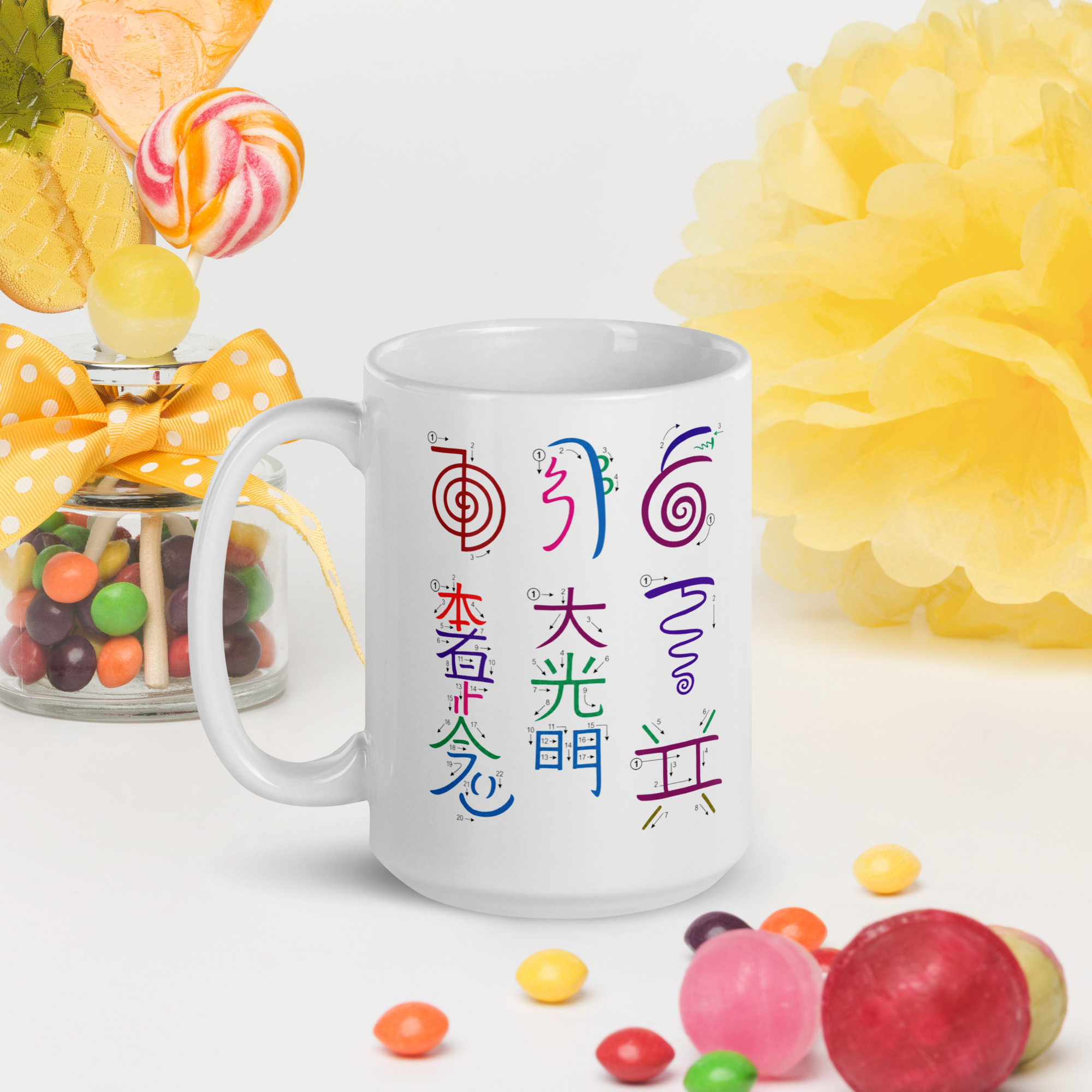 How to Draw Reiki Symbols White glossy mug