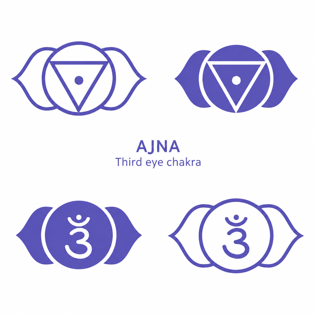Four Ajna Forms: Outline and Filled Symbols