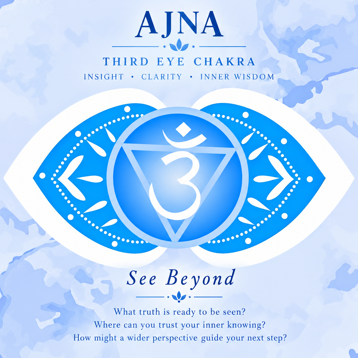 Ajna in Ice Blue: A Decorative Central Emblem